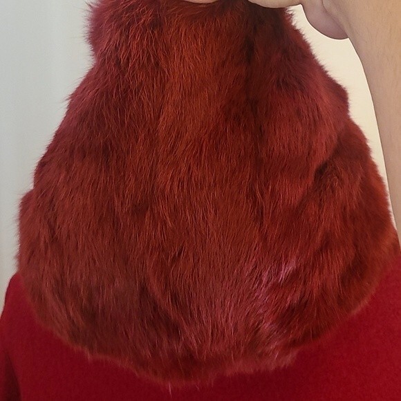 Hilary Radley Red Wool Mix Zip Up Hooded Coat Size L - Picture 4 of 15